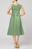 Simple Sleeveless Zip up Chiffon Tea Length Prom Dresses