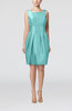 Plain Scoop Taffeta Mini Bow Bridesmaid Dresses