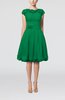 Cinderella A-line Scalloped Edge Short Sleeve Chiffon Knee Length Bridesmaid Dresses