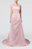 Glamorous A-line Zipper Chiffon Court Train Sequin Prom Dresses