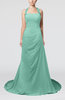 Glamorous A-line Zipper Chiffon Court Train Sequin Prom Dresses