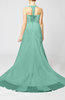 Glamorous A-line Zipper Chiffon Court Train Sequin Prom Dresses