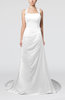Glamorous A-line Zipper Chiffon Court Train Sequin Prom Dresses
