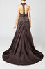 Modern Church A-line Backless Elastic Woven Satin Ruching Bridal Gowns