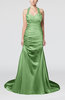 Modern Church A-line Backless Elastic Woven Satin Ruching Bridal Gowns