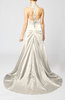 Modern Church A-line Backless Elastic Woven Satin Ruching Bridal Gowns
