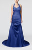 Modern Church A-line Backless Elastic Woven Satin Ruching Bridal Gowns