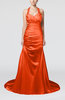 Modern Church A-line Backless Elastic Woven Satin Ruching Bridal Gowns