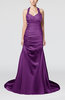 Modern Church A-line Backless Elastic Woven Satin Ruching Bridal Gowns