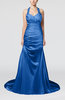Modern Church A-line Backless Elastic Woven Satin Ruching Bridal Gowns
