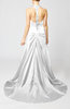 Modern Church A-line Backless Elastic Woven Satin Ruching Bridal Gowns