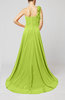 Elegant A-line Asymmetric Neckline Zip up Flower Bridesmaid Dresses