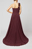 Elegant A-line Asymmetric Neckline Zip up Flower Bridesmaid Dresses