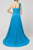 Elegant A-line Asymmetric Neckline Zip up Flower Bridesmaid Dresses
