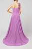 Elegant A-line Asymmetric Neckline Zip up Flower Bridesmaid Dresses