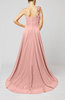 Elegant A-line Asymmetric Neckline Zip up Flower Bridesmaid Dresses