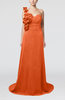 Elegant A-line Asymmetric Neckline Zip up Flower Bridesmaid Dresses