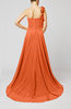 Elegant A-line Asymmetric Neckline Zip up Flower Bridesmaid Dresses