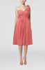 Romantic A-line Sleeveless Zipper Chiffon Tea Length Bridesmaid Dresses