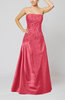 Vintage A-line Strapless Taffeta Floor Length Prom Dresses