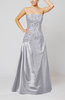 Vintage A-line Strapless Taffeta Floor Length Prom Dresses