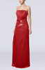 Gorgeous Strapless Zipper Chiffon Floor Length Beaded Prom Dresses