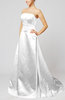 Elegant Hall Sleeveless Backless Satin Court Train Beading Bridal Gowns