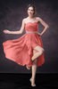 Casual A-line Sweetheart Zip up Tea Length Bridesmaid Dresses
