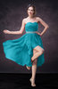 Casual A-line Sweetheart Zip up Tea Length Bridesmaid Dresses