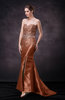 Modern Zip up Taffeta Brush Train Split-Front Evening Dresses
