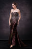 Modern Zip up Taffeta Brush Train Split-Front Evening Dresses