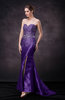 Modern Zip up Taffeta Brush Train Split-Front Evening Dresses