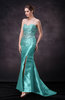Modern Zip up Taffeta Brush Train Split-Front Evening Dresses