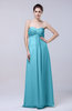 Elegant Empire Chiffon Floor Length Appliques Prom Dresses