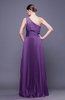 Modest Asymmetric Neckline Sleeveless Chiffon-Satin Floor Length Prom Dresses