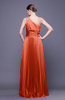 Modest Asymmetric Neckline Sleeveless Chiffon-Satin Floor Length Prom Dresses