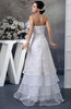 Lace Bridal Gowns Inexpensive Sleeveless Strapless Open Back Organza