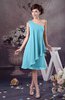 Chiffon Bridesmaid Dress One Shoulder Full Figure Informal Formal Modern