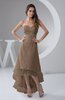 Tea Length Bridesmaid Dress Inexpensive Sweetheart Chic Sparkly Tiered