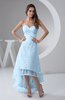 Tea Length Bridesmaid Dress Inexpensive Sweetheart Chic Sparkly Tiered