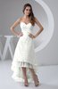 Tea Length Bridesmaid Dress Inexpensive Sweetheart Chic Sparkly Tiered