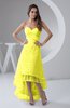 Tea Length Bridesmaid Dress Inexpensive Sweetheart Chic Sparkly Tiered