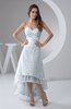 Tea Length Bridesmaid Dress Inexpensive Sweetheart Chic Sparkly Tiered
