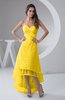 Tea Length Bridesmaid Dress Inexpensive Sweetheart Chic Sparkly Tiered