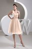Inexpensive Bridesmaid Dress Short Sheer Knee Length Informal Elegant