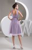 Inexpensive Bridesmaid Dress Short Sheer Knee Length Informal Elegant