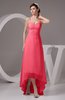 Chiffon Bridesmaid Dress Tea Length Natural Chic Open Back Backless Autumn
