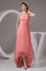 Chiffon Bridesmaid Dress Tea Length Natural Chic Open Back Backless Autumn