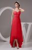 Chiffon Bridesmaid Dress Tea Length Natural Chic Open Back Backless Autumn