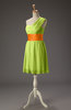 Cute A-line One Shoulder Sleeveless Short Bridesmaid Dresses